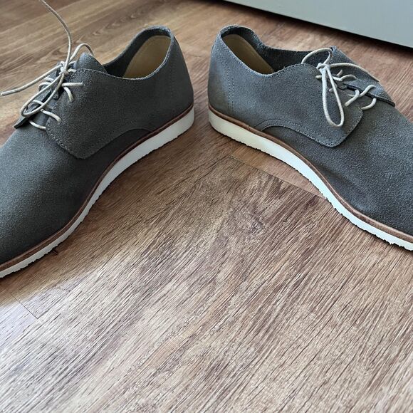 Nisolo Travel Derby Shoes Mens Size 8 Slate Grey Suede Leather Casual Oxford‎